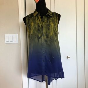 Ombré Green and Royal Blue Shirt